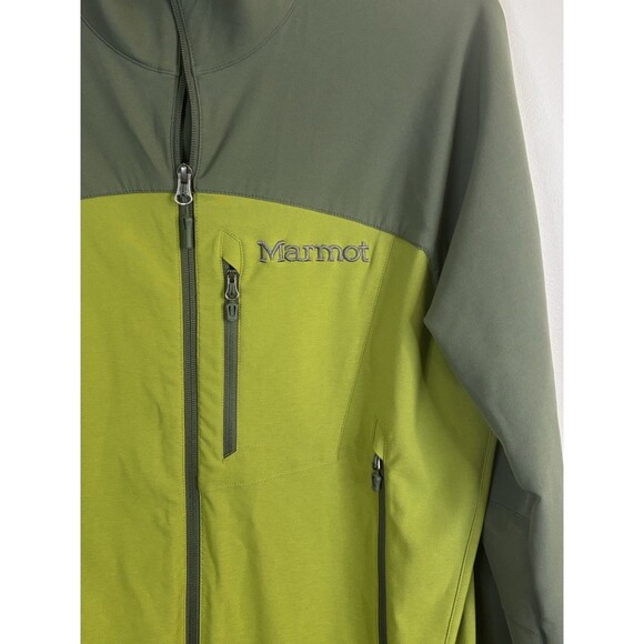 MARMOT M3 Bero Softshell Green Jacket Men Medium Full Zip Outdoor Hiking Stretch - Picture 4 of 13